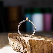 Украшения handmade. Livemaster - original item Silver ring with a brass bead (encasted). Handmade.
