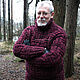 Men's sweater 'King of the North' (burgundy, boyfriend sweater). Mens sweaters. IRINA GRUDKINA Handmade Knitwear. My Livemaster. Фото №4