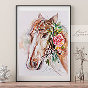 Картины и панно handmade. Livemaster - original item Boho horse, a watercolor painting. Handmade.