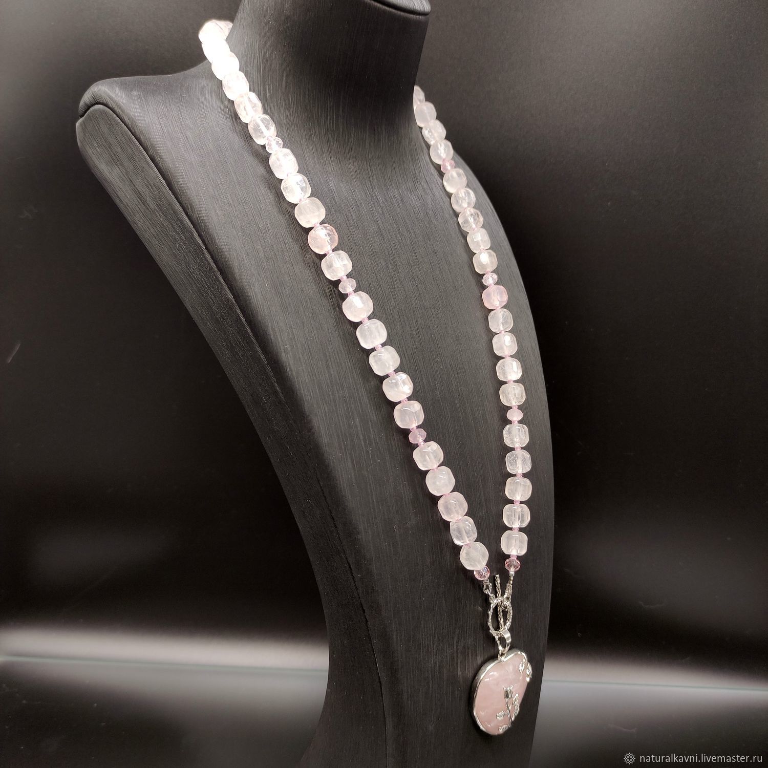 Натуральный розовый кварц сотуар с подвеской купить в интернет-магазине ...