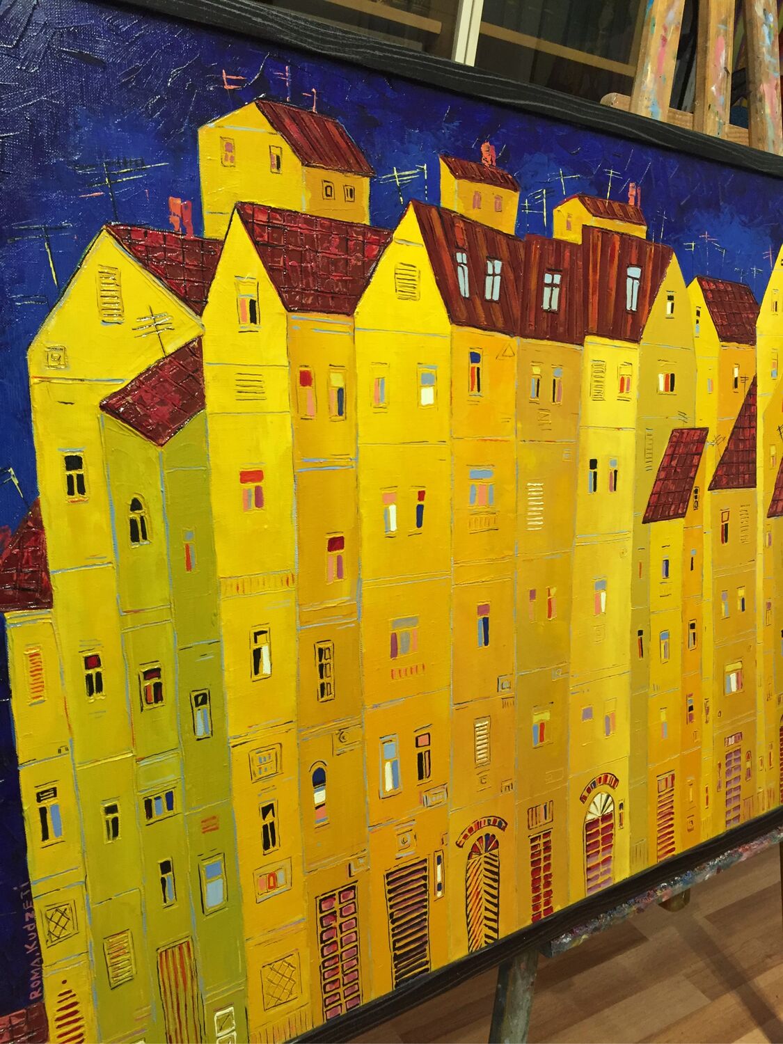 Картина маслом на холсте «Домики» в интернет-магазине на Ярмарке ...