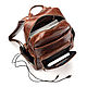 Leather backpack 'Dionysus' (brown wax). Backpacks. Russian leather Guild. My Livemaster. Фото №4