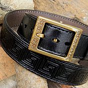 Аксессуары handmade. Livemaster - original item Premium embossed men`s belt.. Handmade.