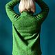 Зеленый свитер ручной вязки с добавлением мохера. Свитеры. Nat-Ka. Интернет-магазин Ярмарка Мастеров.  Фото №2