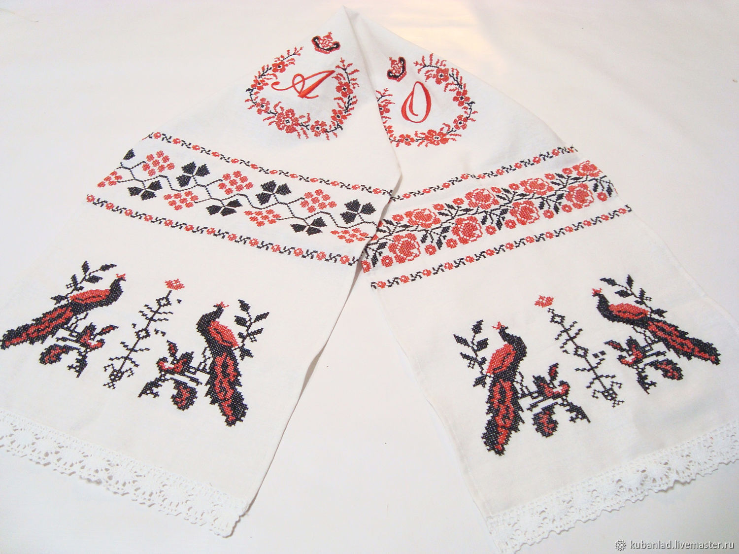 Купить Свадебный рушник Ласточки ручная вышивка | sauna-chelyabinsk.ru