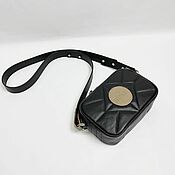 Сумки и аксессуары handmade. Livemaster - original item Crossbody bag made of leather with a stitch color black cappuccino. Handmade.