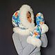Hood and mittens made of a Gzhel scarf', Hoods, Moscow,  Фото №1