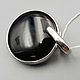 Silver pendant with black onyx 20 mm, Pendants, Moscow,  Фото №1