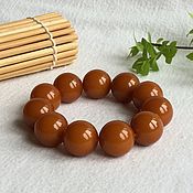 Янтарный браслет, цвет китайский мед 19,5 мм