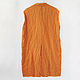 Mustard vest-cardigan made of 100% linen. Vests. etnoart. My Livemaster. Фото №4