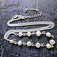 Necklace made of white freshwater pearls on a 925 sterling silver chain, Necklace, Moscow,  Фото №1
