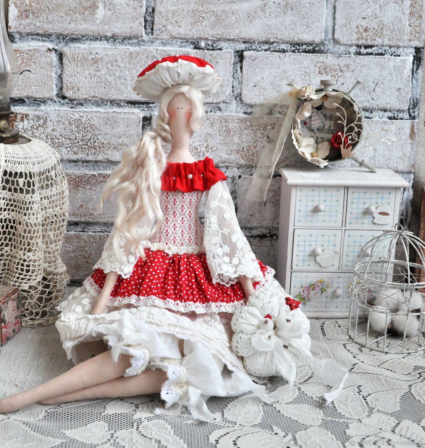  "Винтажный мухомор", Интерьерная кукла, Славянск-на-Кубани,  Фото №1