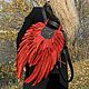 Women's leather backpack with wings and Cute horns. Backpacks. Lyurom Studio. My Livemaster. Фото №9