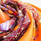 Silk scarf from fabric HERMES 