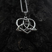Украшения handmade. Livemaster - original item Heart with Celtic knot — steel pendant on a chain. Handmade.