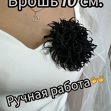 Украшения ручной работы. Ярмарка Мастеров - ручная работа Брошь чёрная на магните. Handmade.