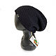 Men's black hat, unisex' Black ' binnie. Caps. avokado. Online shopping on My Livemaster.  Фото №2