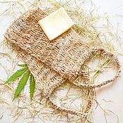 Для дома и интерьера handmade. Livemaster - original item Bast of hemp for the body, massage, natural, knitted. Handmade.