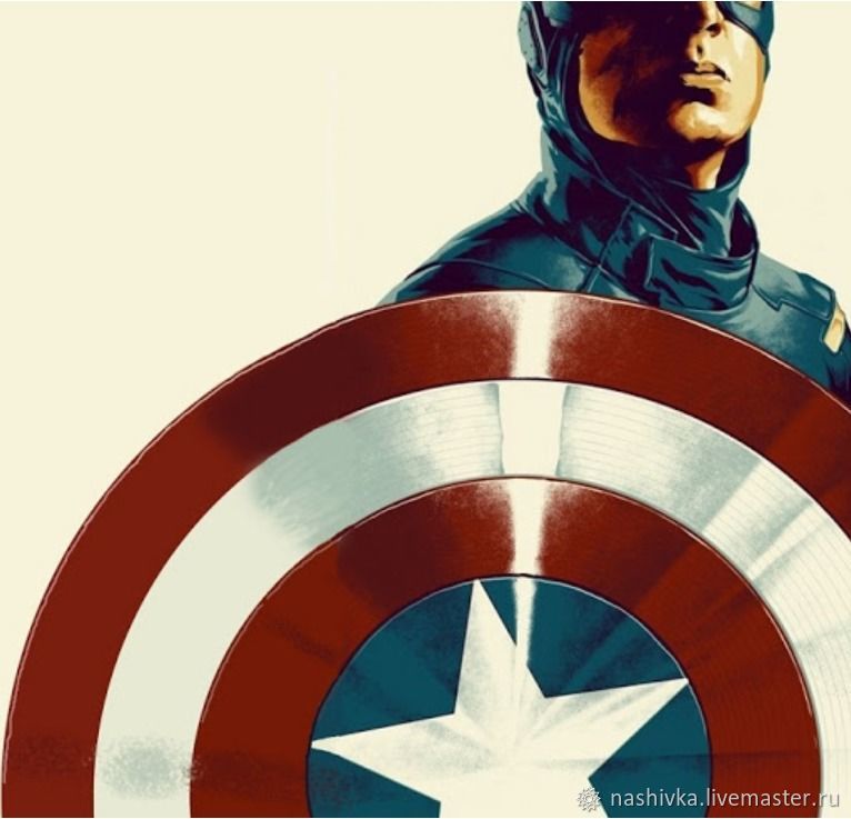 Нашивка: Щит Капитана Америка, Captain America - Marvel, Патч, Шеврон в инт...