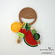 Beech rodent Watermelon with pendants, Gift for newborn, Penza,  Фото №1