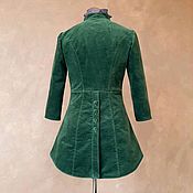 Одежда handmade. Livemaster - original item Cotton velvet jacket dark green. Handmade.