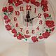 Настенные часы Красные розы, Часы классические, Пушкино,  Фото №1