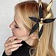 Leather decoration Royal Orchid. Orchid Leather Headband. Headband. lanssveta. My Livemaster. Фото №5