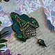 Брошь-игла"русский мир: Царевна Лягушка". Брошь-игла. 'Приручая сны' - скульптурная миниатюра (priruchaya-sny). Ярмарка Мастеров.  Фото №6