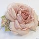 FABRIC FLOWERS. Chiffon rose brooch ' Pearl blush'. Brooches. fioridellavita. My Livemaster. Фото №5