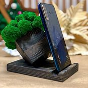 Дизайн и реклама handmade. Livemaster - original item Phone stand with moss. Handmade.