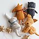 Игрушки зверята «Лис, собака, котик, заяц». Елочные игрушки. Saint Kitties. Ярмарка Мастеров.  Фото №4