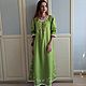 Dress in boho style with the author's painting Fairy Tale light green. Dresses. Kupava - ethno/boho. Online shopping on My Livemaster.  Фото №2