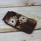 Сумки и аксессуары handmade. Livemaster - original item Phone Case, Patchwork Fabric, Quilted, Ethno, Brown. Handmade.