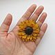 Sunflower large polymer clay brooch Brooch with yellow flower. Brooches. Bionika - Polymer Clay Jewelry (Bionika). My Livemaster. Фото №6