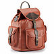 Кожаный рюкзак "Мидл" (коричневый). Рюкзаки. Кожинка. Ярмарка Мастеров.  Фото №6