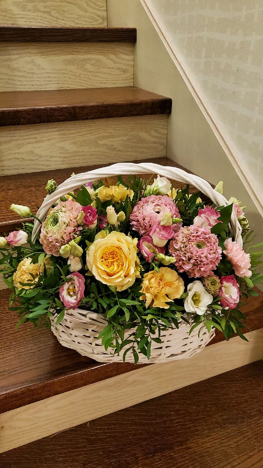 Цветы в корзине, Композиции, Санкт-Петербург,  Фото №1