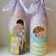The design of the bottles. Painted bottles.Wedding bottle. Decor bottles, Wedding bottles, Moscow,  Фото №1