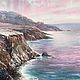 Watercolor painting ' The Sea. Pink sunset ', Pictures, Moscow,  Фото №1