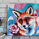 Oil painting on canvas fox 40/40 cm. Pictures. Painting World of Marina Lesina. Online shopping on My Livemaster.  Фото №2