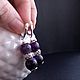 Order Earrings and pendant charoite and amethyst in silver with zircons. Kati Jewelery. Livemaster. . Jewelry Sets Фото №3