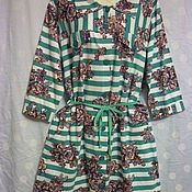 Платье из хлопка Нежный Персик с вышивкой