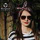 Women's headband Solokha PIN-up red plaid / solid. Bandage. Respect Accessories. Online shopping on My Livemaster.  Фото №2