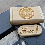 Сувениры и подарки handmade. Livemaster - original item Wooden flash drive with engraving, gift souvenir. Handmade.