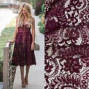 Материалы для творчества handmade. Livemaster - original item Fabric: Cord lace burgundy. Handmade.