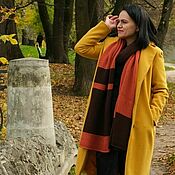Аксессуары handmade. Livemaster - original item Knitted Terracotta autumn scarf, 100% wool. Handmade.
