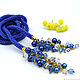 Lariat 'Stranger' string of beads, blue color. Lariats. Beaded jewelry. My Livemaster. Фото №5