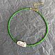 Green choker with pearls. Necklace of beads, Chokers, Novosibirsk,  Фото №1