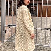 Одежда handmade. Livemaster - original item Cardigan Warm Long for Women White lightweight available with buttons. Handmade.