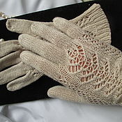 Аксессуары handmade. Livemaster - original item Summer openwork beige gloves. Handmade.