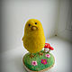 Felted chicken, in a clearing, Felted Toy, Ufa,  Фото №1